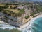 Overview of Ricadi Beach, Tower Marino, Vatican City, promontory aerial view, cliffs and sand