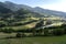 Overview summer of Cavalese in the Trentino Alps. Dolomiti, Trentino Alto Adige, Italy. Shot taken from Cavalese, Val di Fiemme.