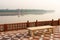 Overview of Taj Mahal garden, over river Jamuna