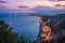 Overview of Taormina Coastline at Dusk