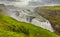 Overview of Waterfall Gullfoss in Iceland