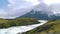 Overview with Waterfall in the Torres del Paine national park