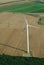 Overview of a windturbine and yellow field