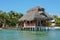 Overwater bungalow thatch roof Caribbean Panama