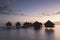Overwater bungalows at Le Meridien Tahiti Hotel, Pape\'ete, Tahiti, French Polynesia