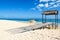 Overwater wooden pier for boats