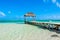 Overwater wooden pier for boats