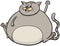 Overweight cat cartoon animal character