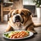 Overweight dog that needs to go on a diet - ai generated image
