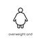 Overweight and Obesity icon. Trendy modern flat linear vector Overweight and Obesity icon on white background from thin line