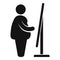 Overweight person look in mirror icon, simple style