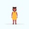 Overweight smiling girl over size child standing pose unhealthy lifestyle concept obese african american female cartoon