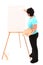 Overweight Woman at Easel Painting