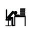 Overworked person in the office pictogram