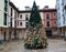 OVIEDO,SPAIN - JANUARY 11,2022:  Tree of wishes at the square plaza del Fontan in the Oviedo historic center.Hope that 2022 is the