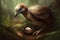 An Oviraptor an eggstealing hunter of feathered creatures.. AI generation