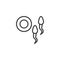 Ovum and sperm line icon