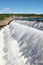 Owerflow of water on the storage pond