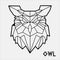 Owl Abstract polygonal Geometric head of a ector animal animals