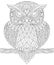 Owl. Adult antistress coloring page