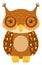 Owl baby cute character. Cartoon wise bird