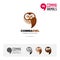 Owl bird concept icon set and modern brand identity logo template and app symbol based on comma sign