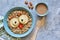 Owl bird - funny porridge for children.