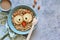 Owl bird - funny porridge for children.