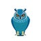 Owl is a bird of prey, mainly nocturnal birds. Eagle horned owl Cartoon flat style beautiful character of ornithology