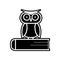 Owl on the book, logo, education emblem icon. Element of Education for mobile concept and web apps icon. Glyph, flat icon for