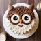 Owl Cake: Realistic Yet Stylized Rice Pudding Face Cake