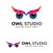 Owl Camera Studio Logo Design Vector
