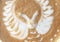 Owl cappuccino latte art fresh espresso cup drink close macro