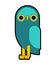 Owl cartoon. eagle-owl flat. bird vector illustration
