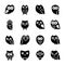 Owl Cartoon Solid Icons