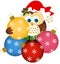 Owl with Christmas glass ball