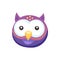 Owl face head mask isolated cartoon bird