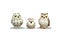 Owl family doll,isolated on white background with clipping path