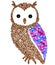 Owl Fashion Design. Feng Shui Wealth Rich Symbol