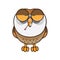 Owl feeling sick. Vector illustration decorative background design