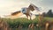 owl flight. hunting barn owl, wild bird in morning nice light. beautiful animal. AI Generative