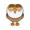 Owl glancing. Vector illustration decorative background design