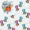 It is Owl Good. Magic hat seamless pattern. Cute doodle illustration