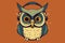 Owl with headphones vintage vector