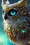 Owl king artictic design, magical and mysterious owl. Generative Ai