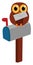Owl on mailbox, illustration, vector