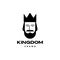 Owl man face king bearded crown minimalist logo design vector