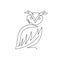 Owl one line drawing vector. Minimalism style of bird logo icon silhouette with continuous single hand drawn minimalist and