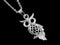 Owl pendant - silver and cubic zirconia