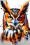 owl professional portrait of a fiery owl abstract beauty generated by ai